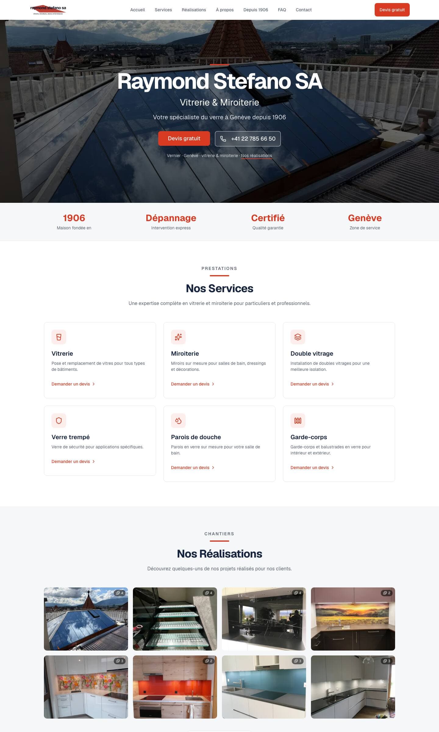 Raymond Stefano SA's website, built by Momentum